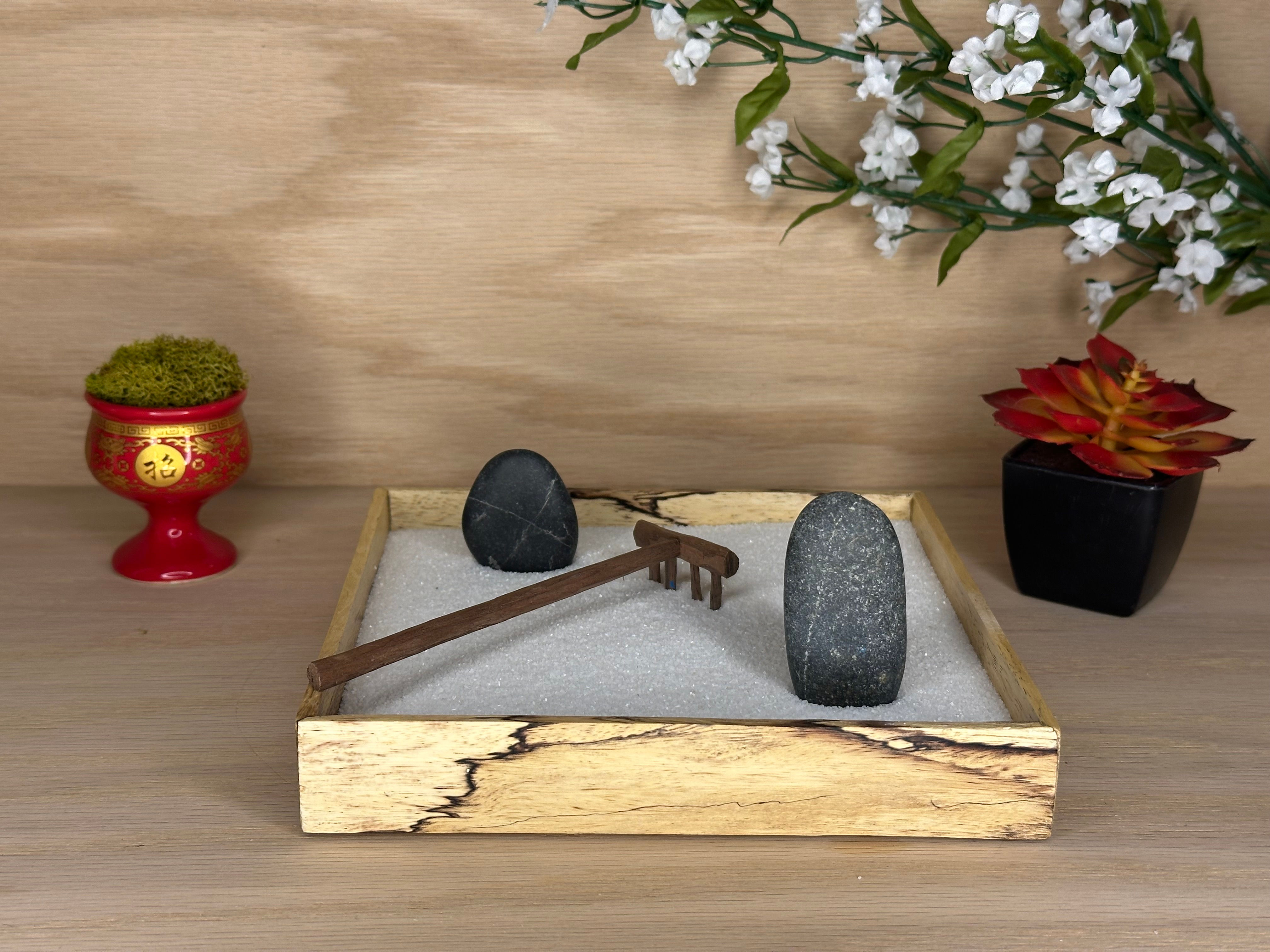 The Spalted Maple Zen Garden and Rake