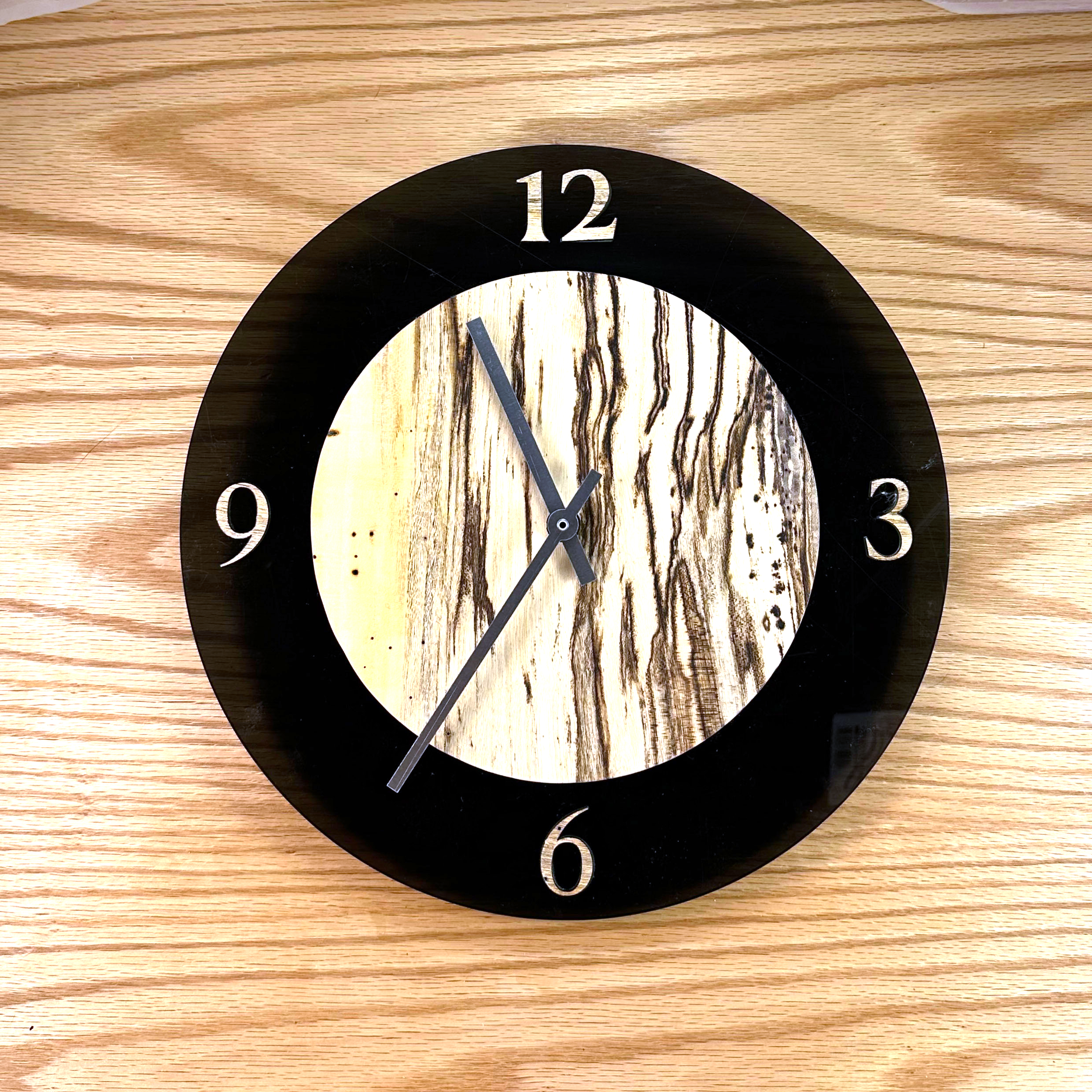 The Spalted Maple Plex Circle Clock