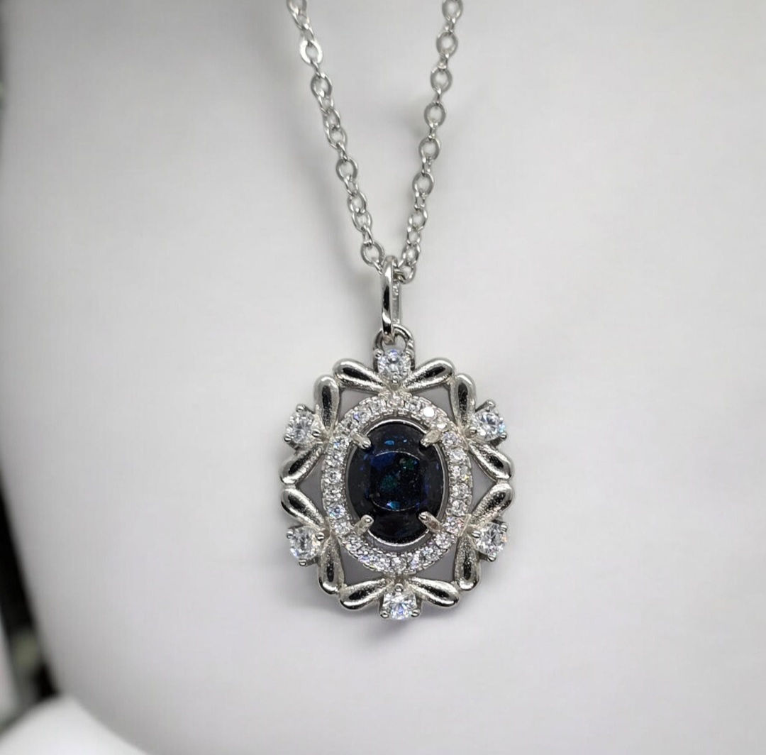 snowflake oval halo necklace with memorial ashes stone