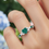 Thumbnail: dog cat ring for ashes keepsake memorial dark green stone