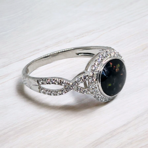 High Round Rocks Ring Large round main-stone ring with twisted band sterling silver / gold ...