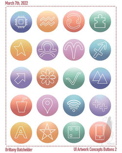 UI Artwork Concepts Buttons 2 Illiustrator & Photoshop 3_7_22