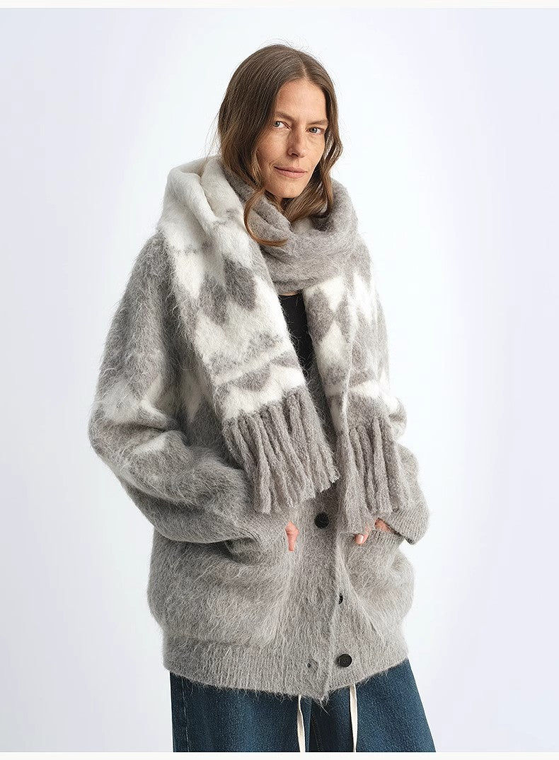 Thumbnail: Nepal Alpaca Wool Scarf Women Winter Warm