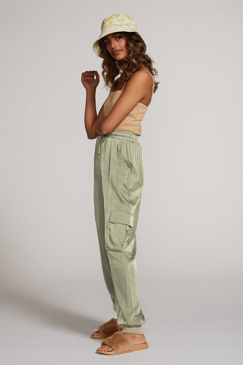 Thumbnail: Textured Satin Cargo Pants