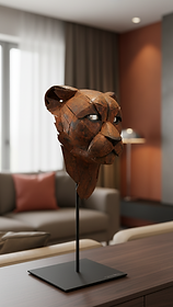 Sculpture en acier guépard in situ de l'artiste JC Cronel