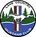 Lake Country Mustang Club Logo, pony tri color with green trees and blue lake water Lake Country Mustang Club Car Minnesota