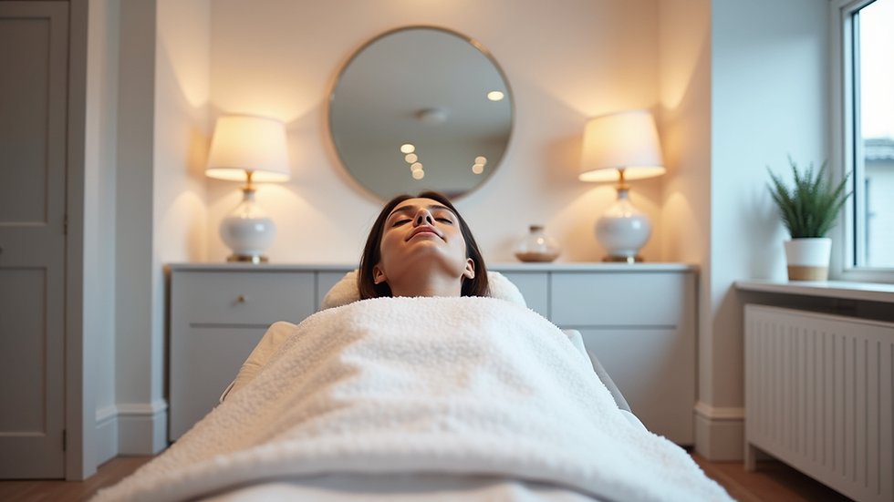 Eye-level view of a modern aesthetic clinic treatment room in Crawley