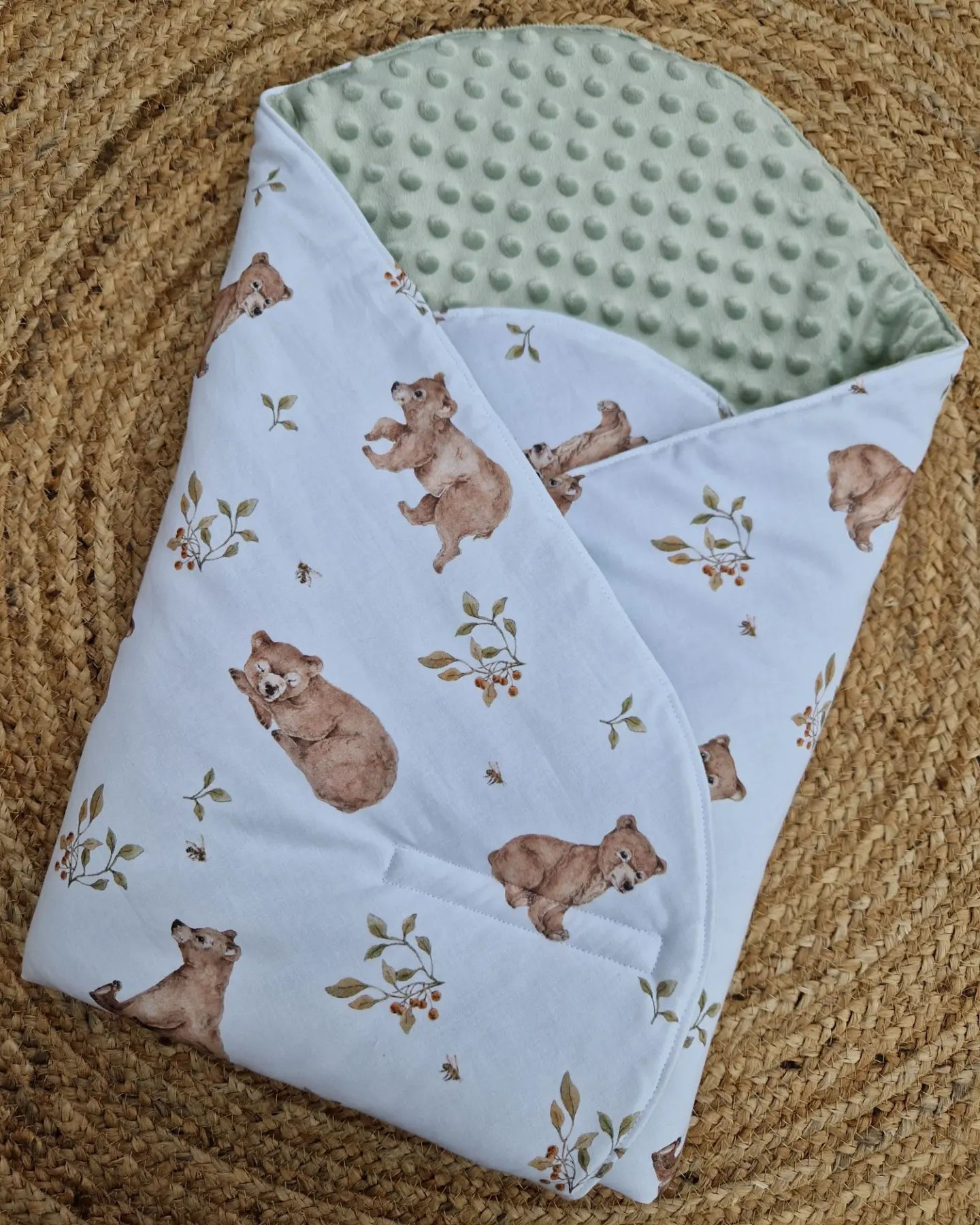Couverture d’emmaillotage "ours"