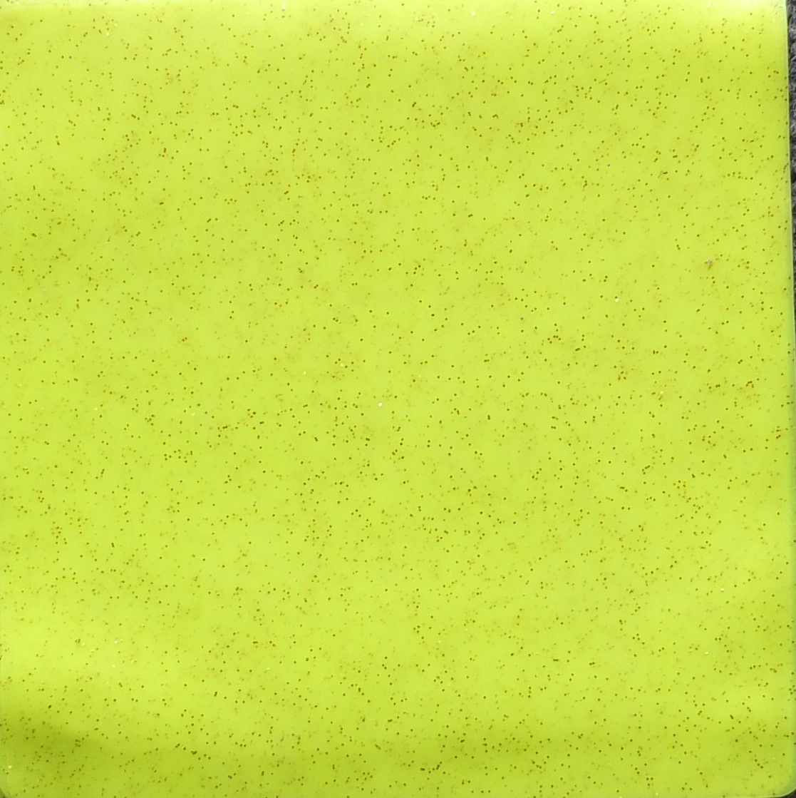 Silicone Cricket 2 Tails-Fluorescent Yellow Gold Glitter