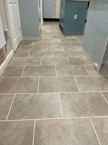 Tiled hospital floor