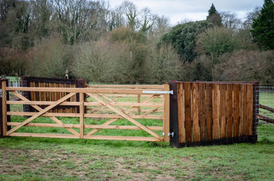New wooden equestrian gates