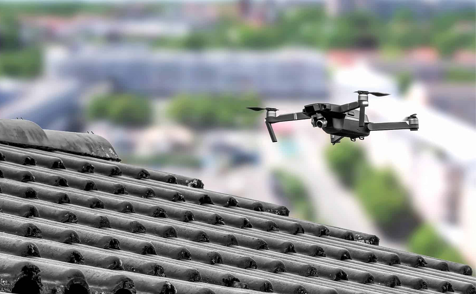 Drone over Roof making an inspection