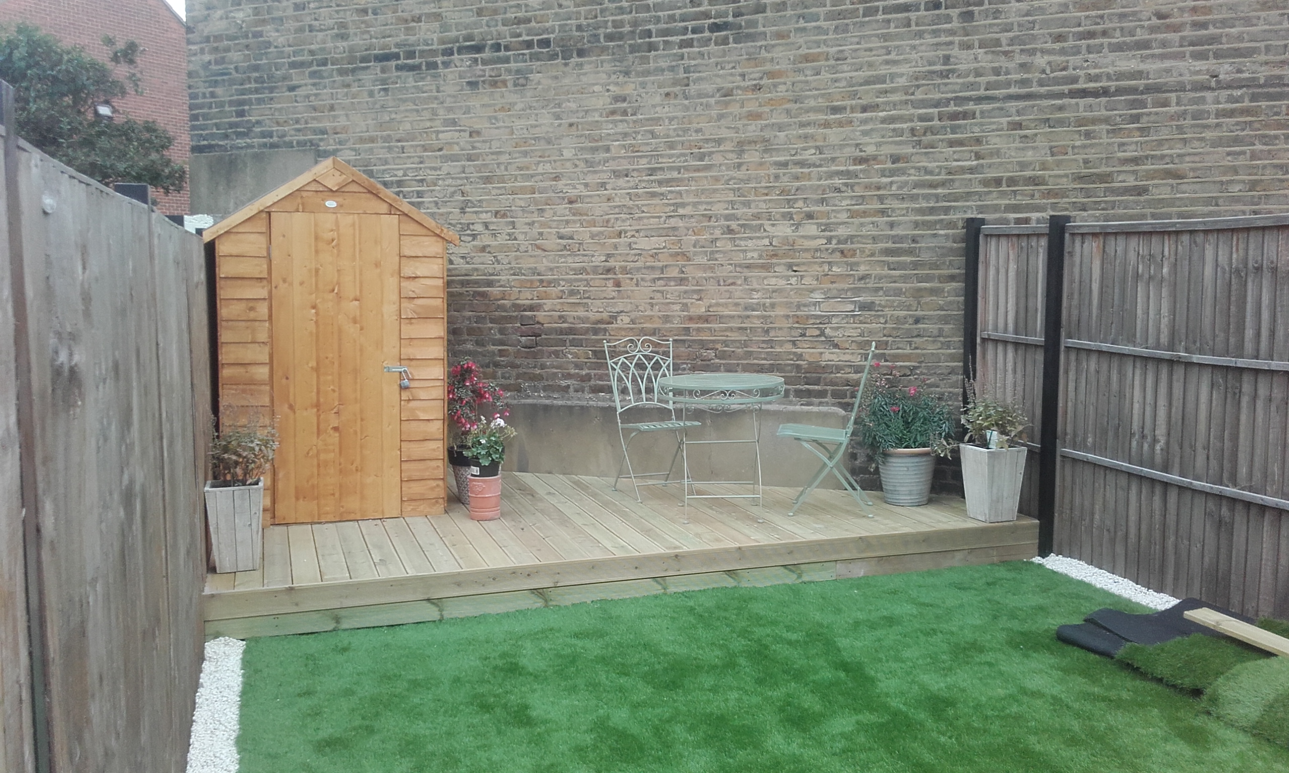 Decking and shed