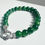 Thumbnail: Bracelet Nephrite green jade separated by silver ornament