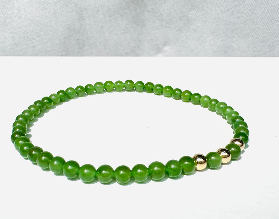 Thumbnail: Natural unheated green Jade Bracelet
