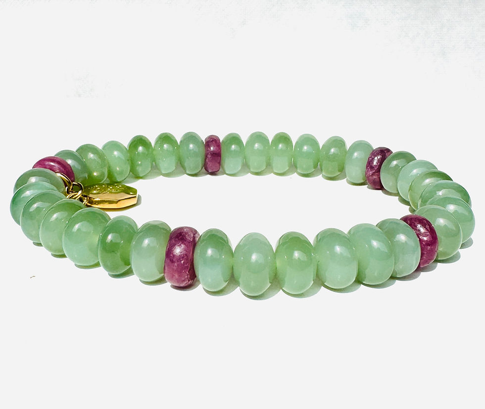 Thumbnail: Bracelet GREEN Dragon eyes natural nephrites jade