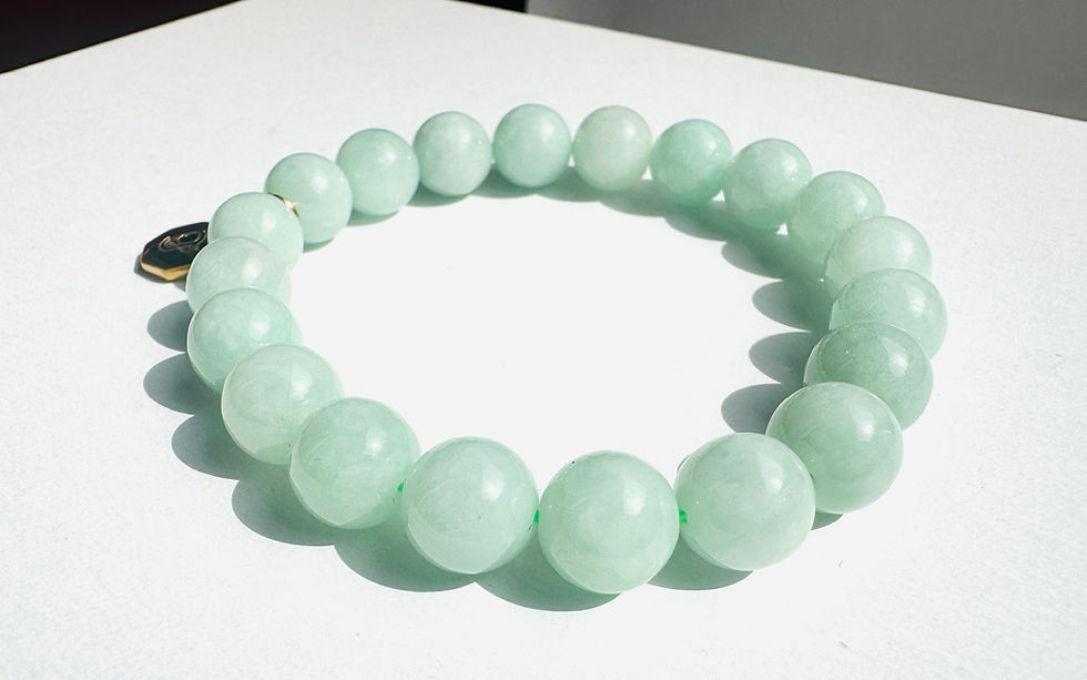 Thumbnail: Natural Jadeite light green jade bracelet
