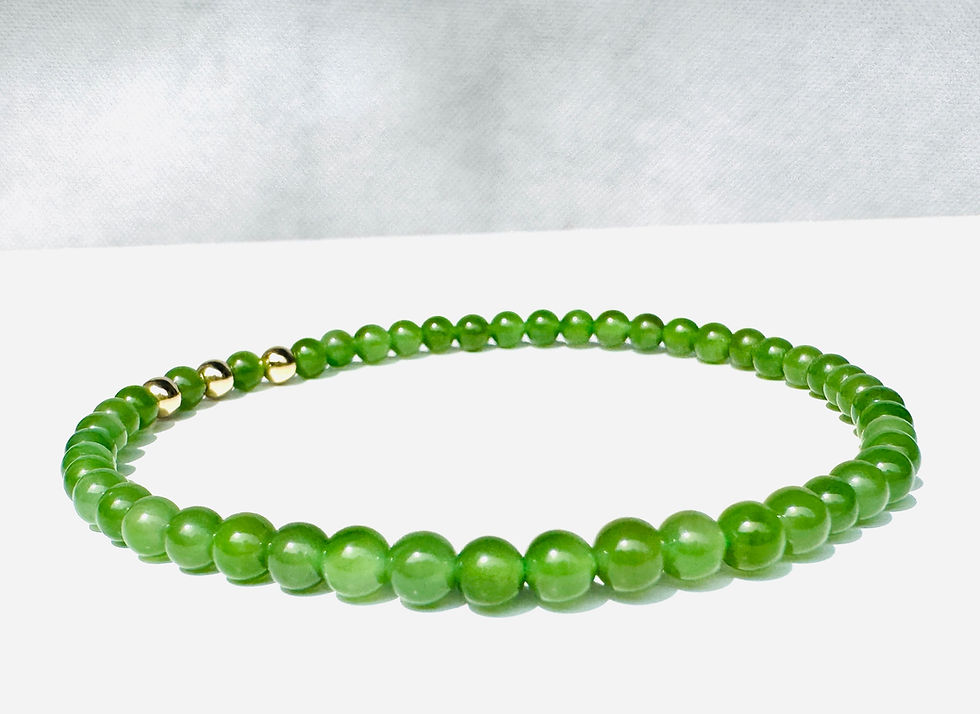 Thumbnail: Natural unheated green Jade Bracelet