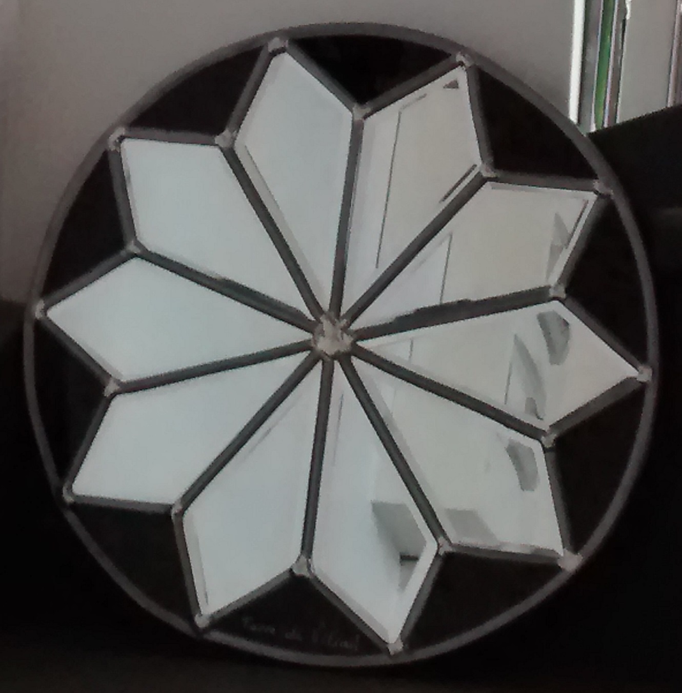 Miroir vitrail Rosace