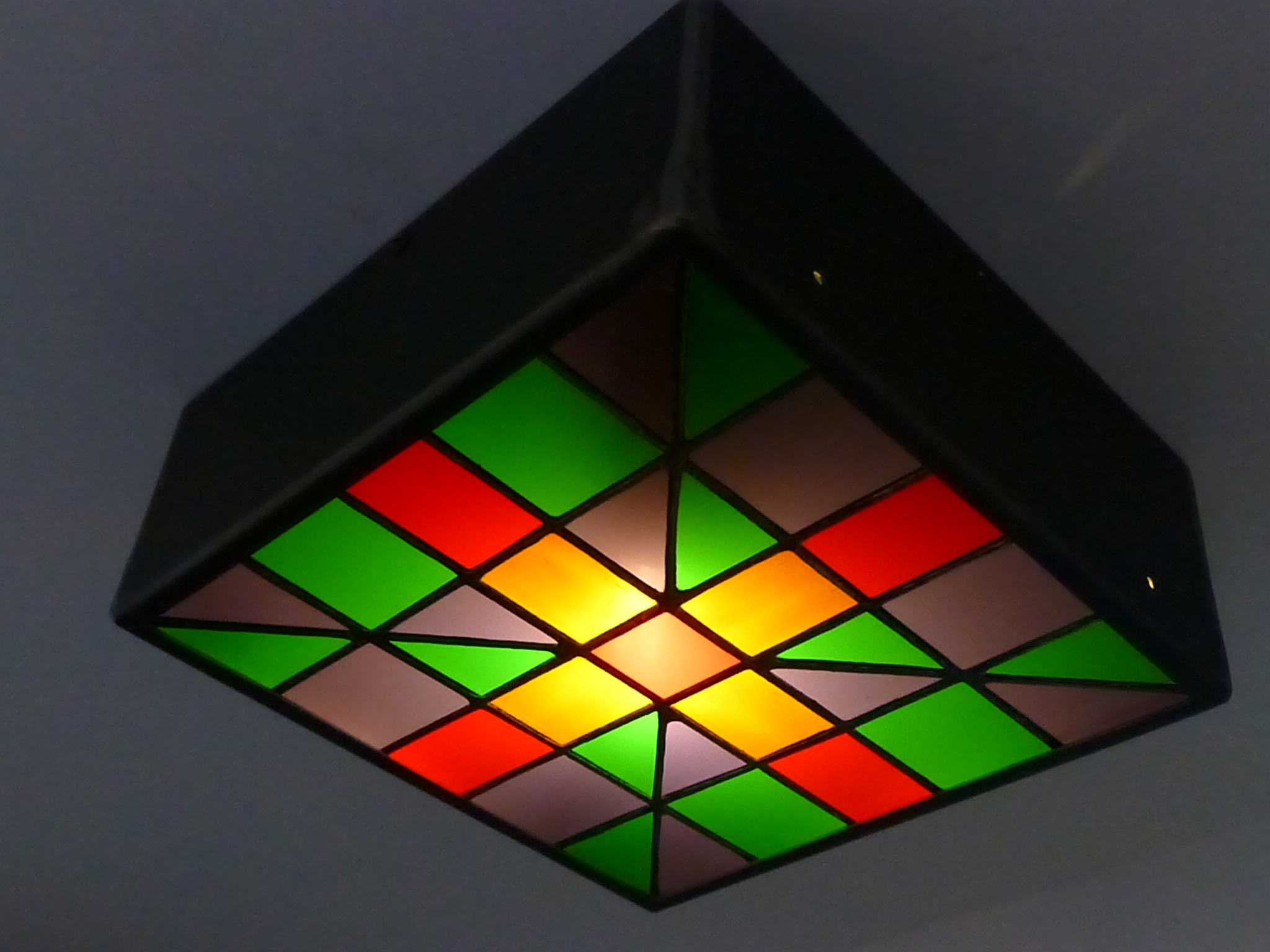 Lustre vitrail Tiffany Damier