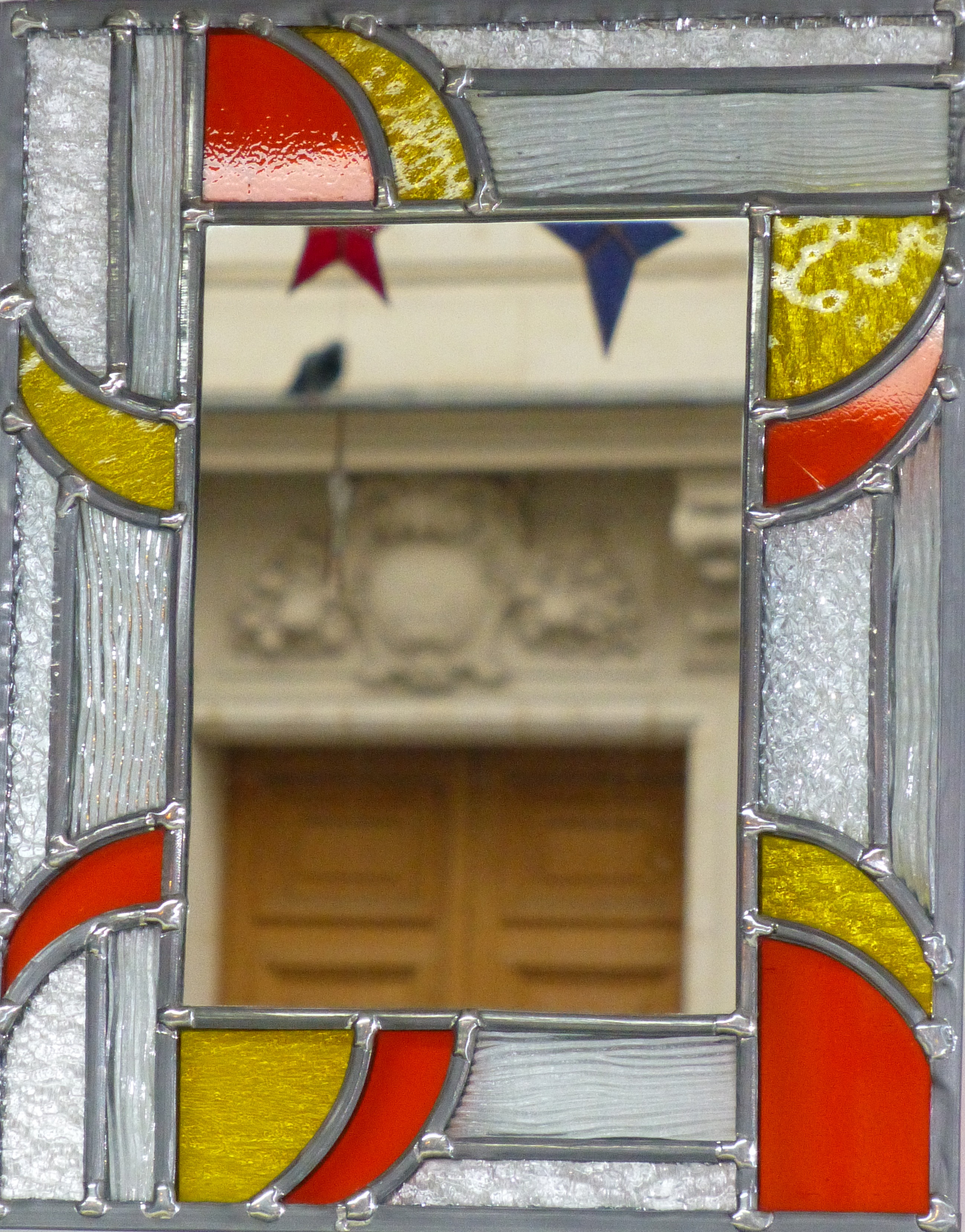 Miroir vitrail Art déco couleur