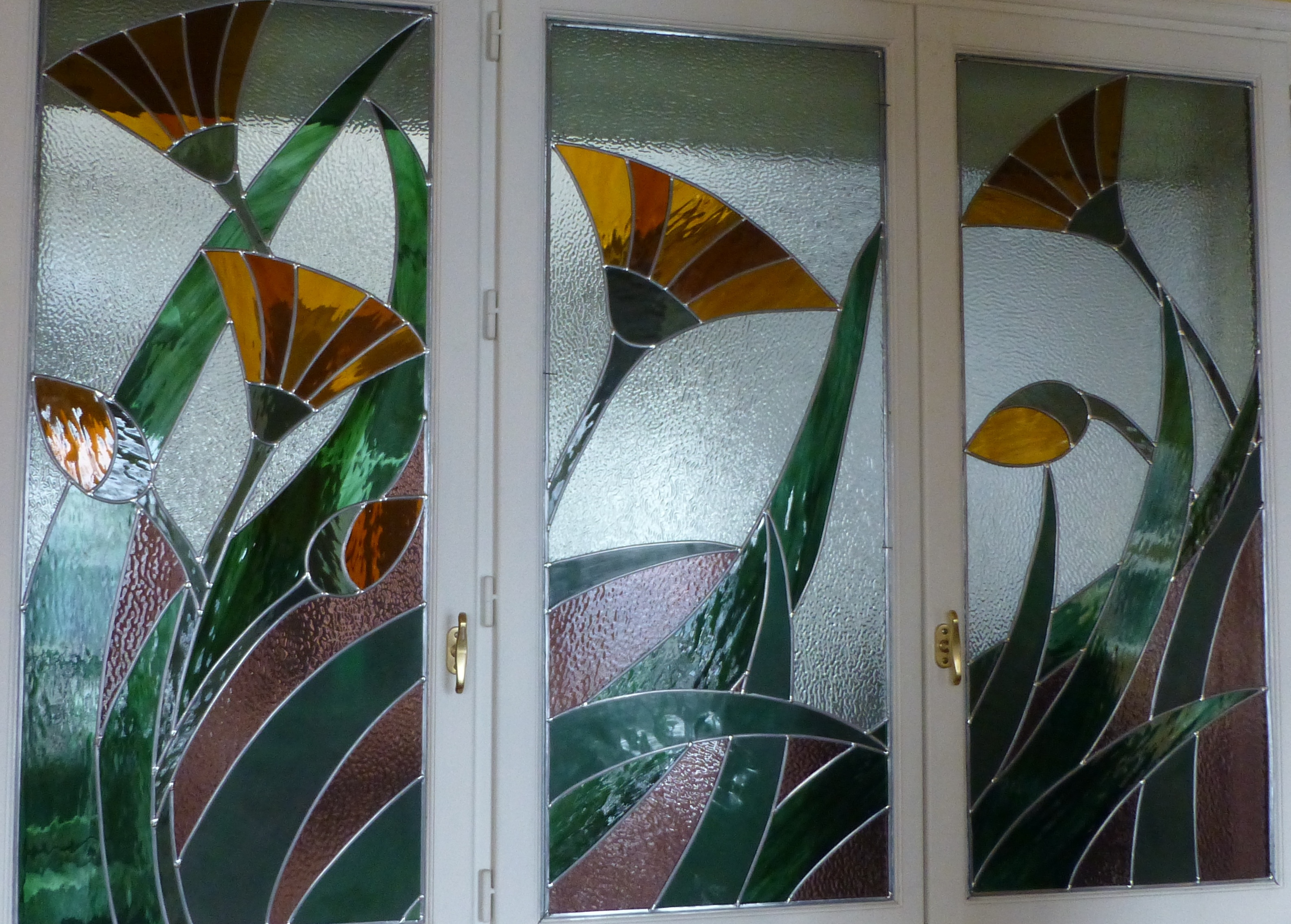 Vitrail Art déco floral