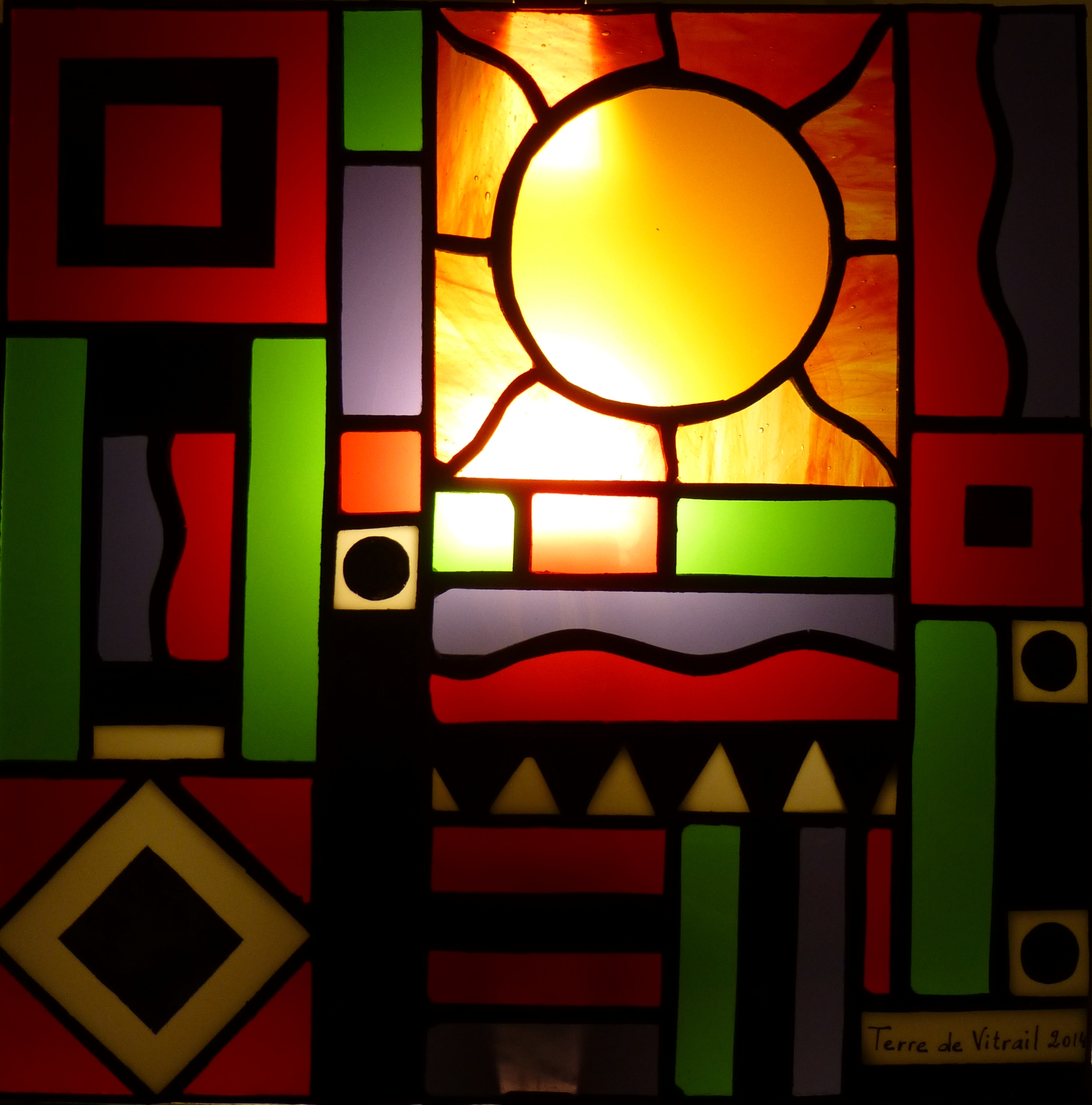 Applique vitrail Géométries