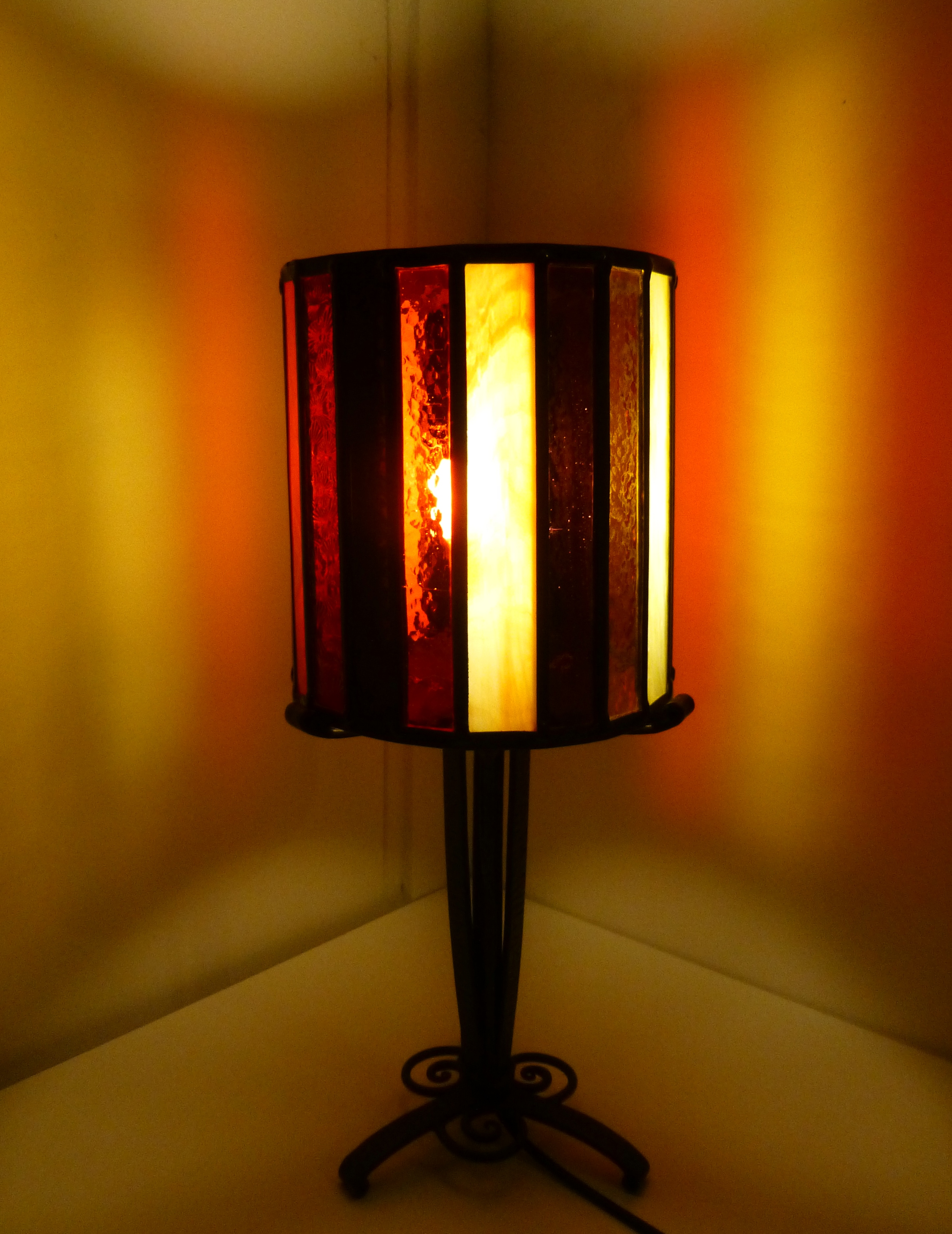 Lampe vitrail Rayures