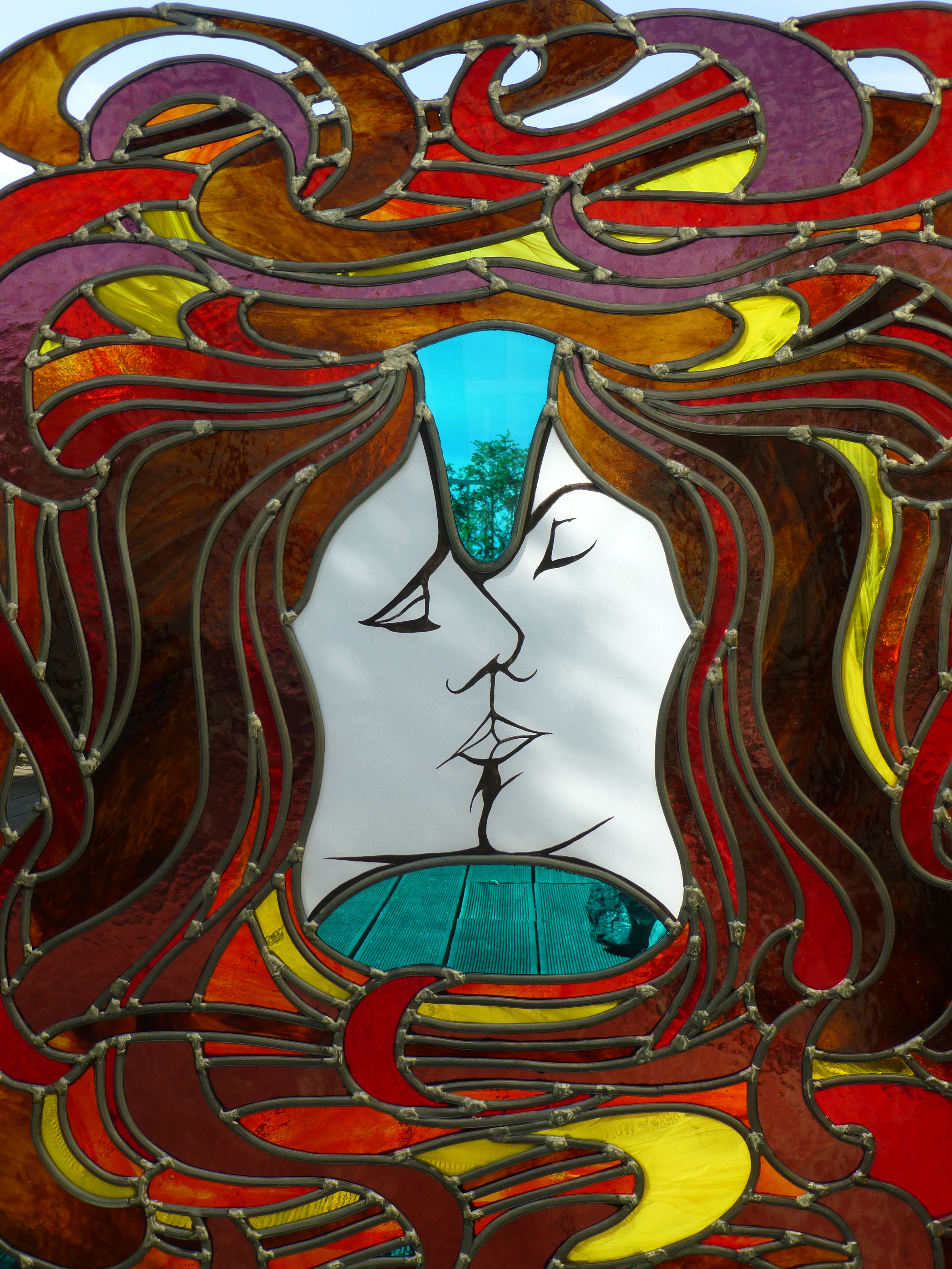 Vitrail Le baiser