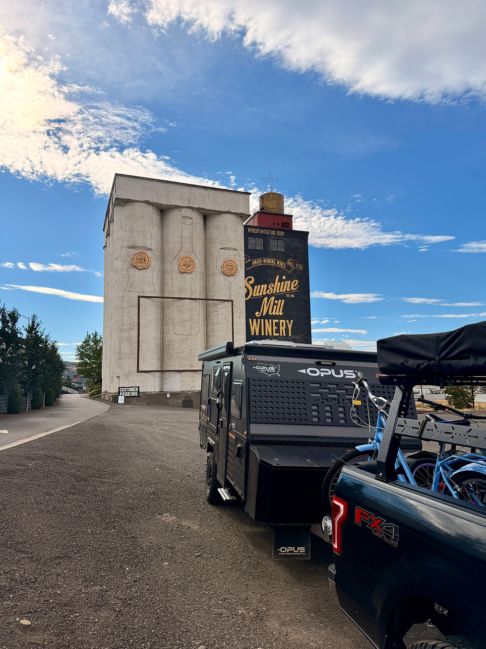 RV in front of Sunshine Mills Winery