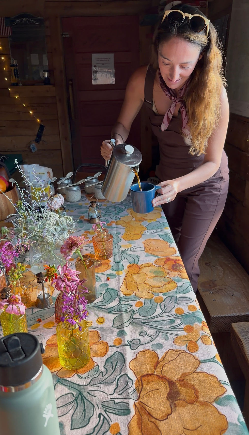 Woman pouring coffee