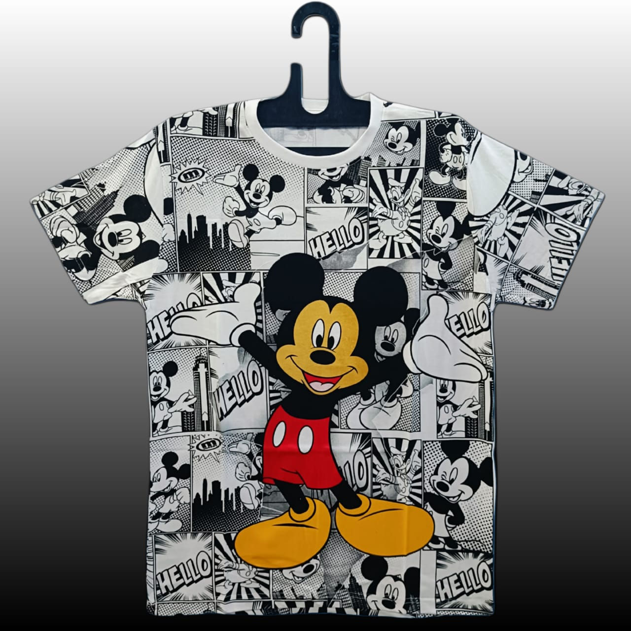 MICKY MOUSE B&W TSHIRT FOR MENS