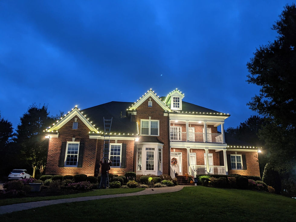Home with professional Christmas light installation in Huntsville AL.