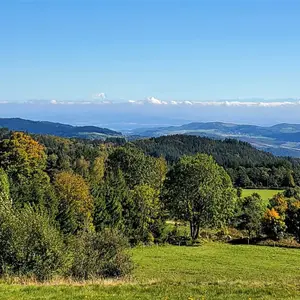 Vue sur les Alpes depuis Gimel - Massif du Pilat