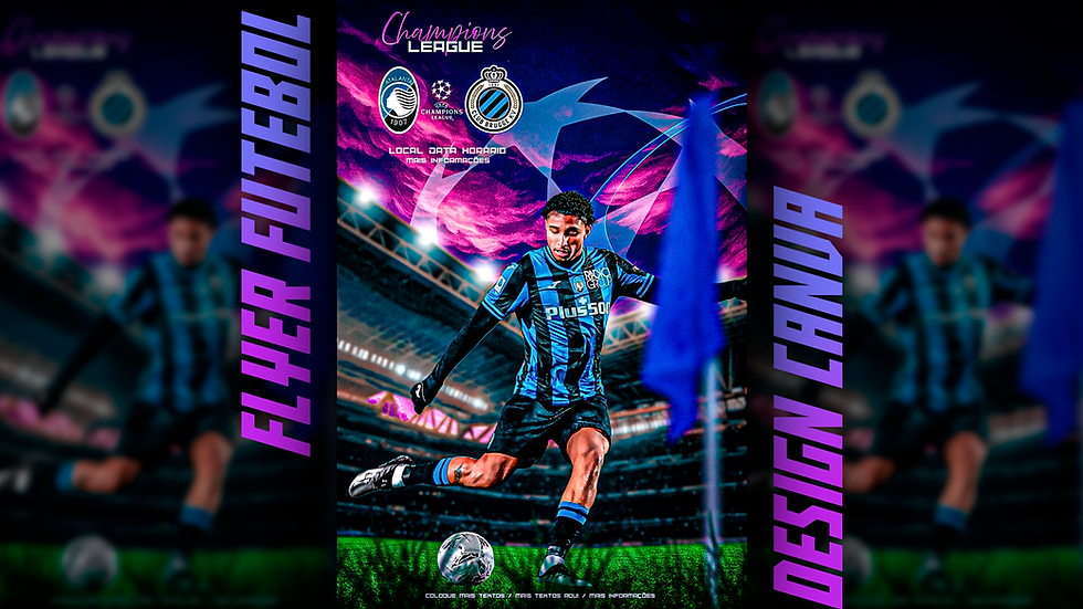 1694 - Tutorial Flyer de Futebol pelo Canva Grátis | Dia de Jogo | Football Poster Edit Template