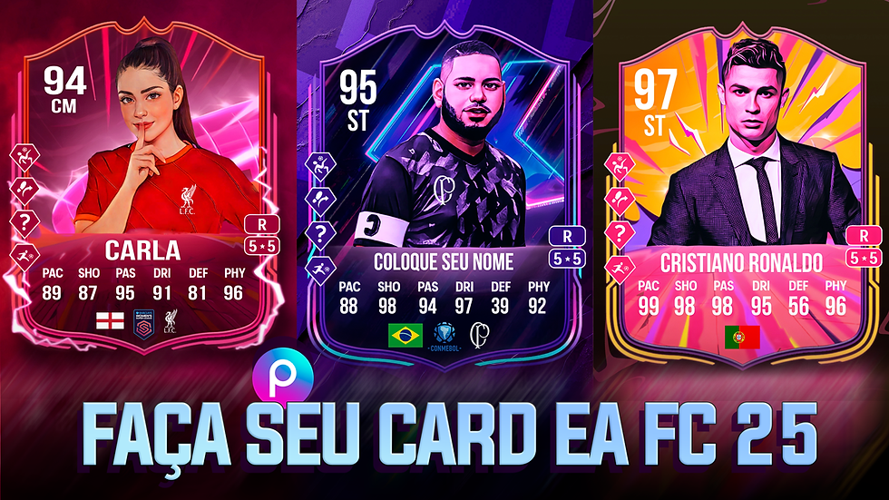 Como fazer seu CARD de jogador do FIFA EA FC 25 usando sua FOTO, nome, time, números | 1540 PicsArt app