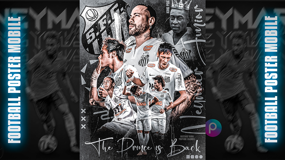 Como fazer FLYER de FUTEBOL pelo Celular - Football Poster Design Mobile - Santos Neymar is Back