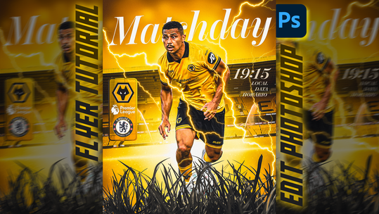 1719 - Como Fazer Flyer Esportivo de Futebol Gratuito | Photoshop Mobile Tutorial