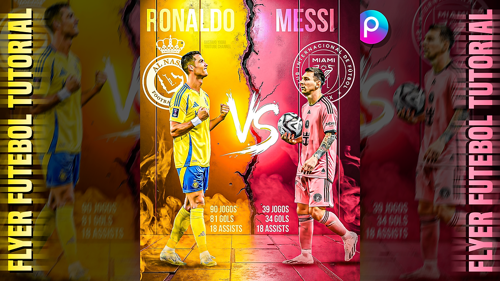 Como fazer FLYER de FUTEBOL pelo Celular - 1461 Gols, Assistências, Messi CR7 Versus Poster Football Edit