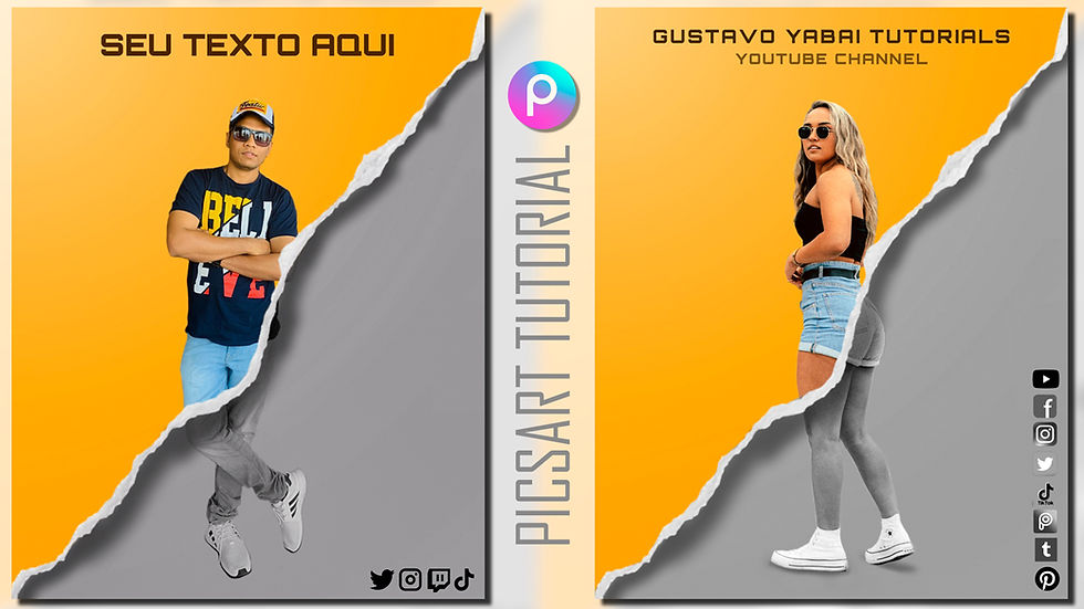 Papel Rasgado PicsArt Flyer Tutorial - Como editar foto pelo celular & Remover e Mudar fundo da foto