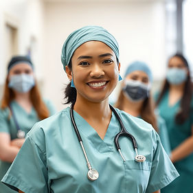 healthcare staff memeber that is pretty and just confident in a picture to show case good