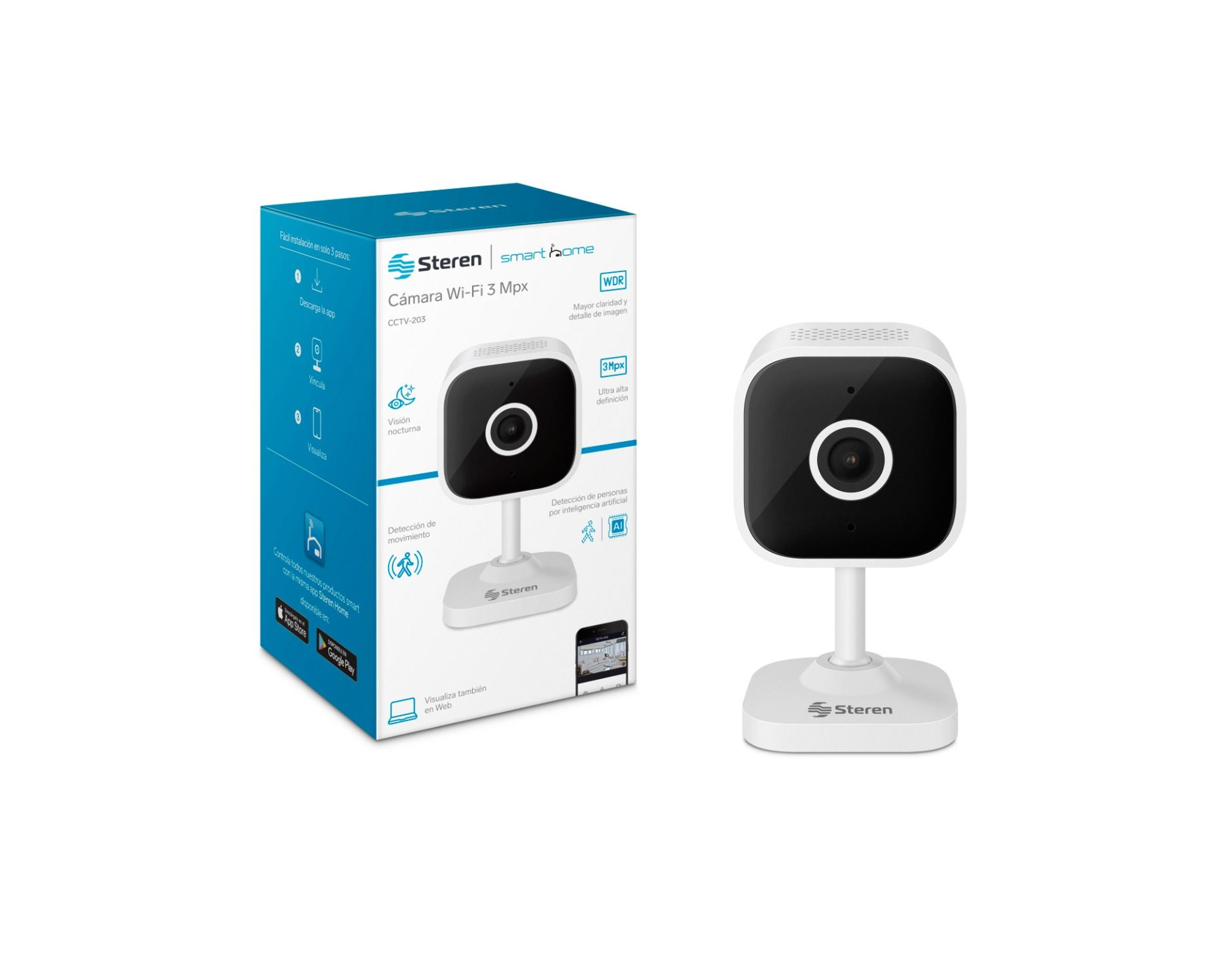 STEREN Camara De Seguridad Wi-Fi 3Mpx Fija SKU CCTV-203