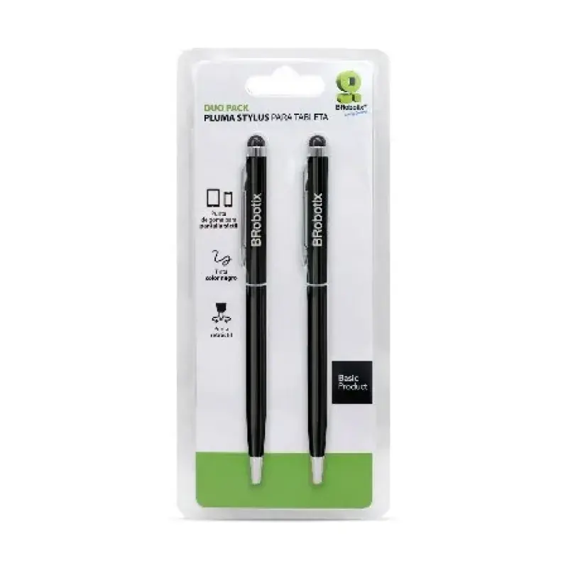 BROBOTIX JUEGO DE 2 PLUMAS STYLUS PARA CELULAR O TABLETA SKU 6000403