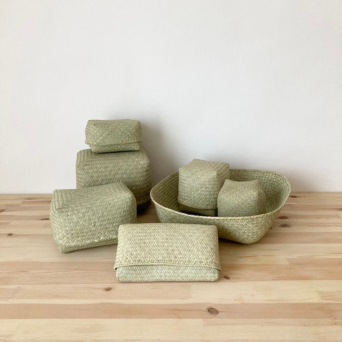 収納 かご ボックス バスケット 小物入 水草フルナ 正方形 小サイズ W7