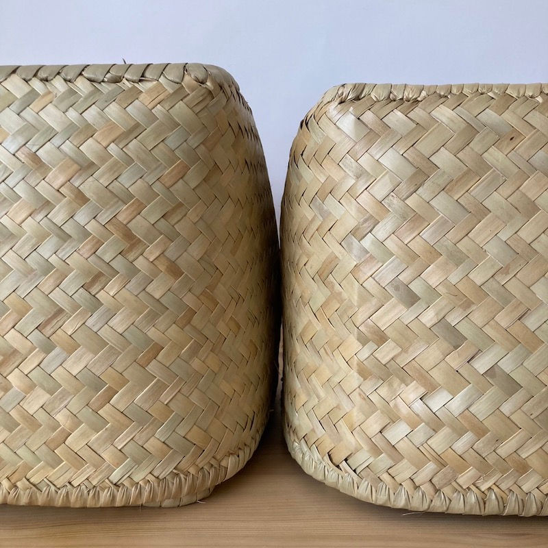 サムネイル： 収納 かご ボックス バスケット 水草リンダ フタつき Mサイズ 約W28xD28xH26cm アフリカンスクエアー