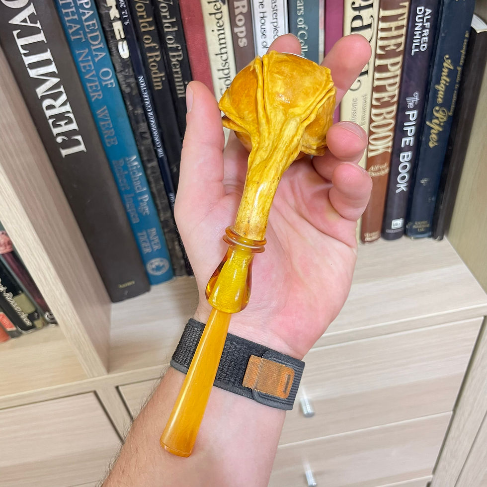 Thumbnail: Gourd Calabash Pipe, Hand Carved Bowl, Natural Gourd Body