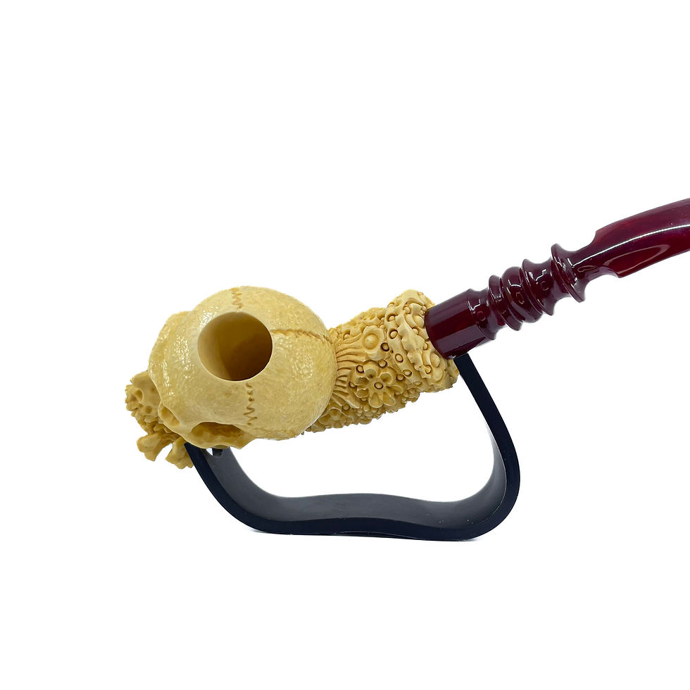 Thumbnail: Bone Hand Holding Skull Smoking Pipe