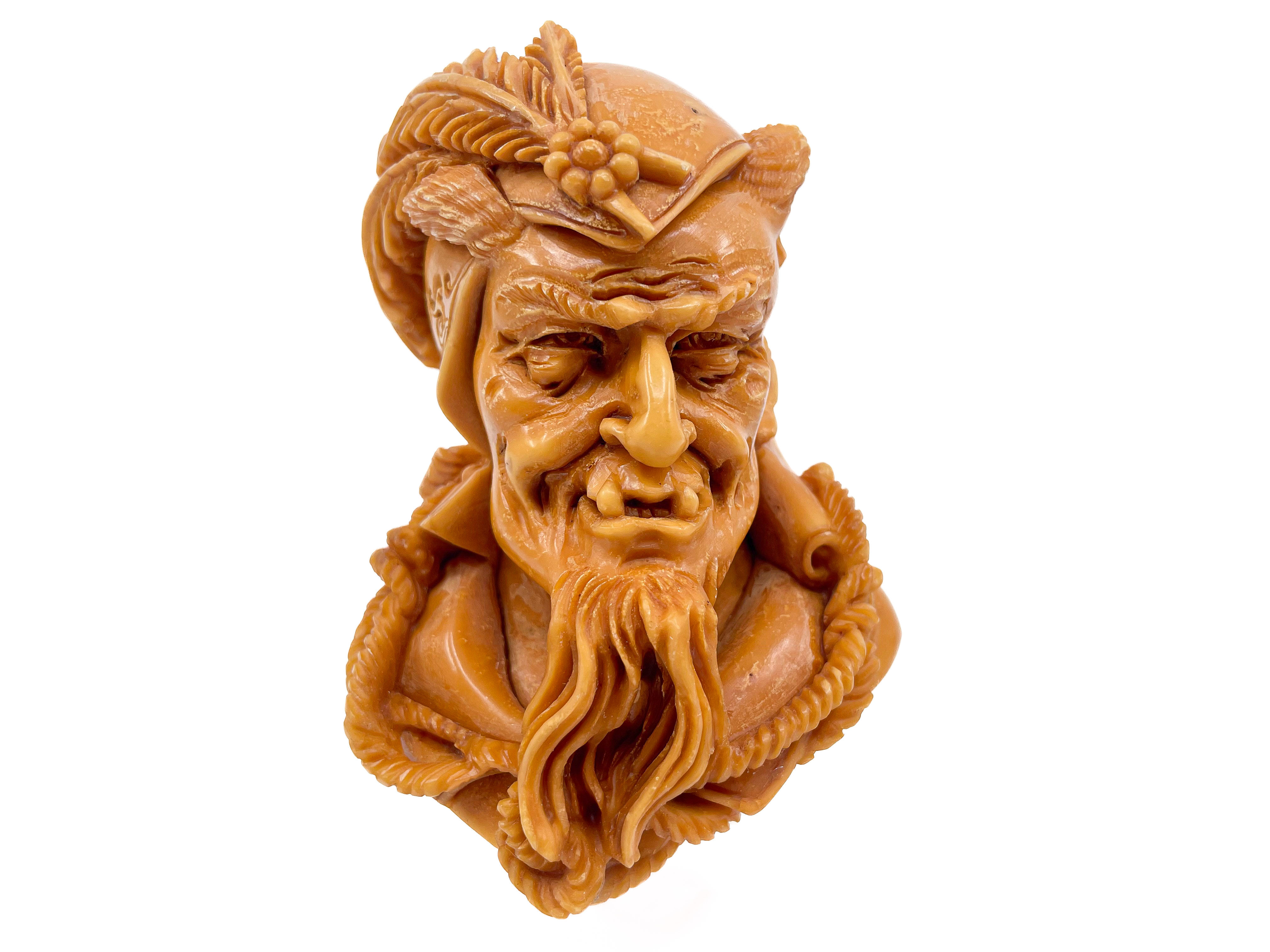 S.Yanik Meerschaum Pipe Hand Carved Devil Head Smoking Pipe w/ Luxury SPC Case