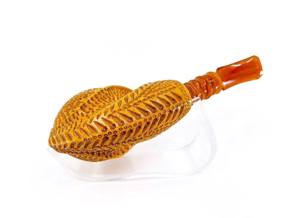 縮圖：S.Yanik Meerschaum Pipe Hand Carved Calcine Colored Freehand Smoking Pipe