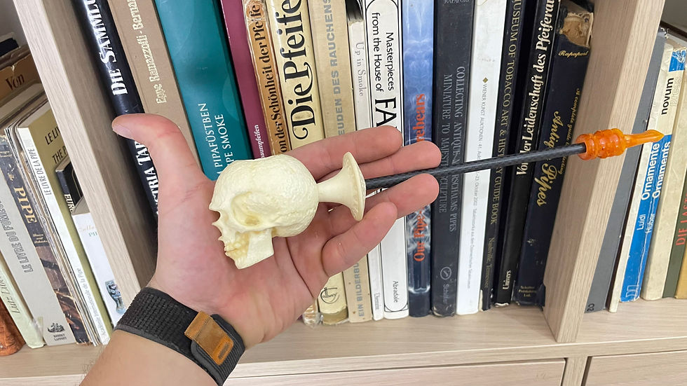 縮圖：Churchwarden Skull Smoking Pipe